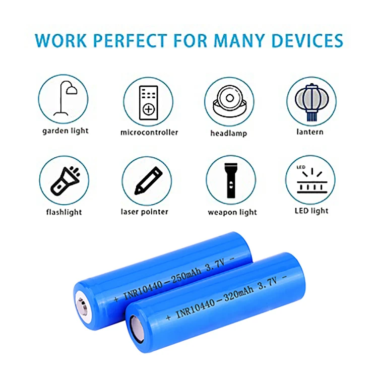 Customizable Ultrafire aaa Lithium Li-Ion 10440 18650 Battery 3.7V 250Mah 320Mah Li Ion Rechargeable Battery