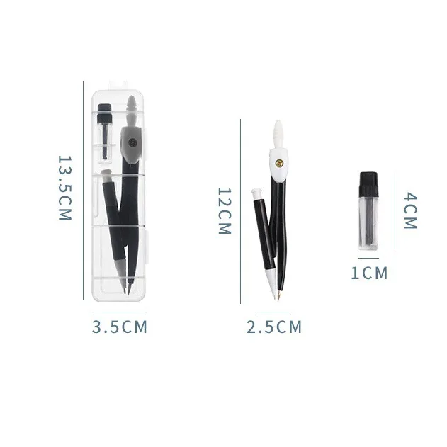 BEYOND geometry mathematical plastic stationery maths box pencil drawing school compass with pencil for kids