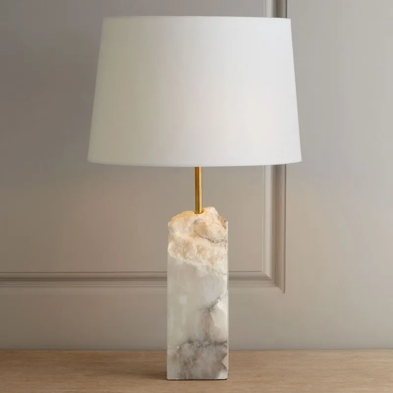 Modern Italy Design Marble White OnyxTable Lamp New Table Light Luxury Hotel ing for bedroom with onyx base