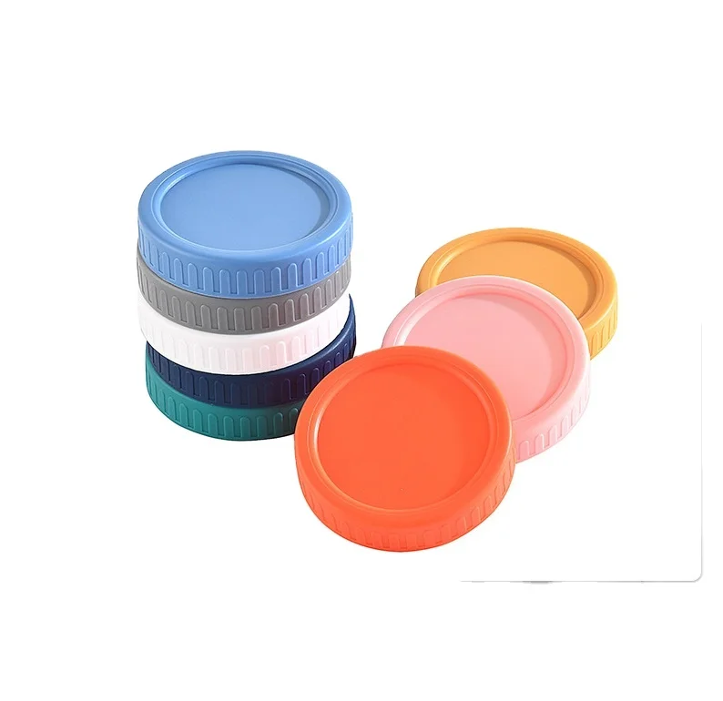 70mm 86mm plastic caps  bottle cup lid with silicon seal foam liner storage bottle mason glass jar lid