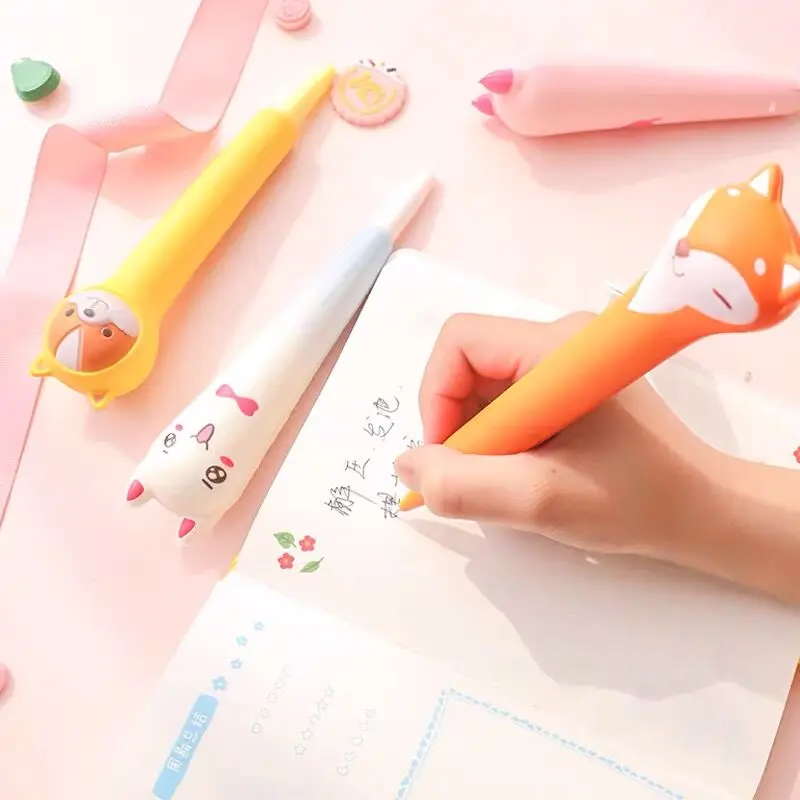 Creative soft cute cat decompression breathable gel pen student pinch pen decompression pen student supplies 0.5mm