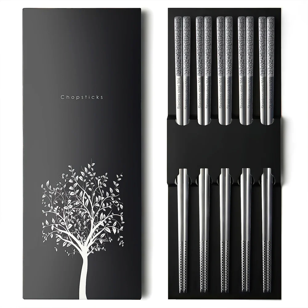 High Quality China Chopsticks 18/8 Stainless Steel Personalised Fancy Metal Chop Sticks