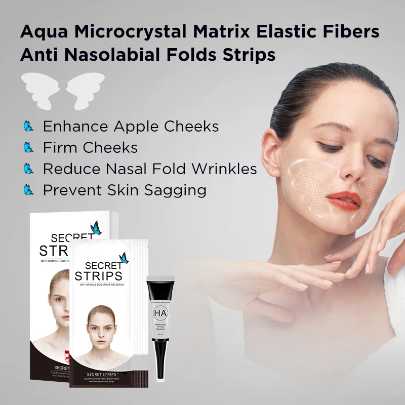 Wholesale Skincare Face Mask To Remove Wrinkles Anti Aging Serum Organic Anti Nasolabial Folds Care Strips