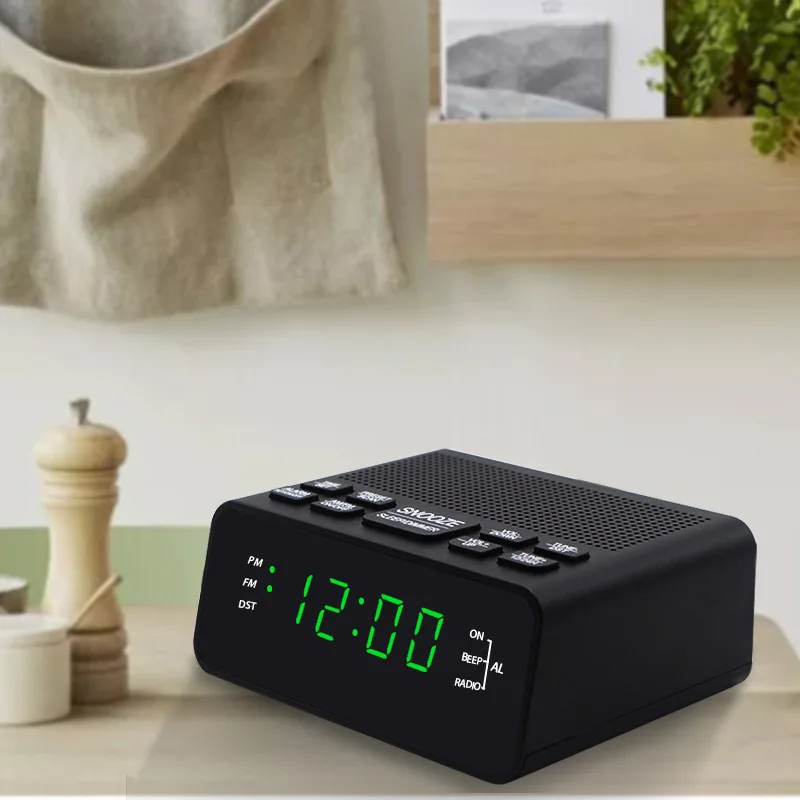Hotel Led Digital Alarm Clock Radio Logo Customized White Square Modern Radio Bluetooth Speaker Wireless Electronic Wall Clock