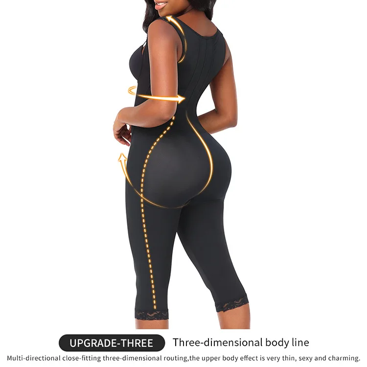 High Compression Long Thigh Zipper Tummy Control Butt Lifter Columbian Fajas Shapewear Body Suit Full Body Shapewear