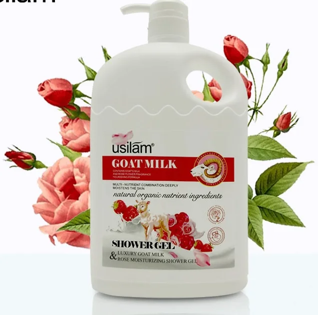 custom private label OEM organic rose goat milk strawberry whitening moisturizing  shower gel