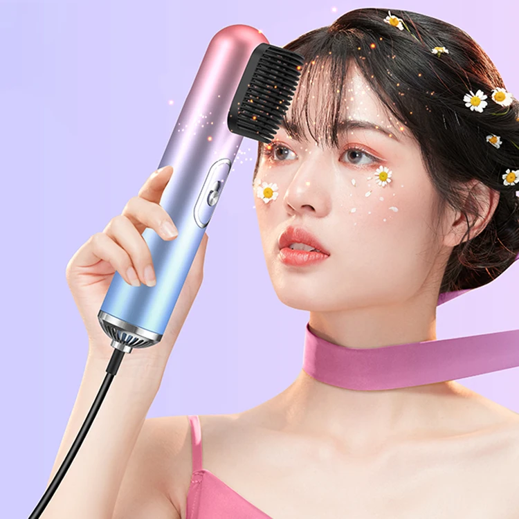 Professional One Step Electric High Power Blow Negative Ion Hot Air Comb Brush 3 in 1 Hair Dryer and Fluffy