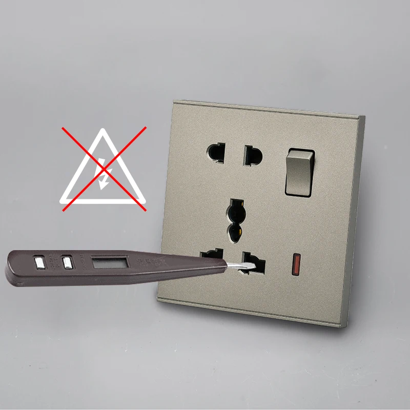 Новый дизайн, современный дизайн для дома и отеля, хорошо известный британский стандарт, Африканский, серый цвет, 1 комплект, 3 канала, Электрический настенный выключатель, розетка