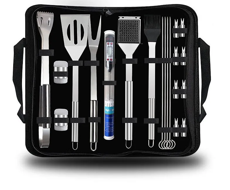 
18-Piece Accessory Professional Grill The Aluminium Case Garden Barbecue Grilling Stainless Steel Barbeque 18Pcs Bbq Tool Set 