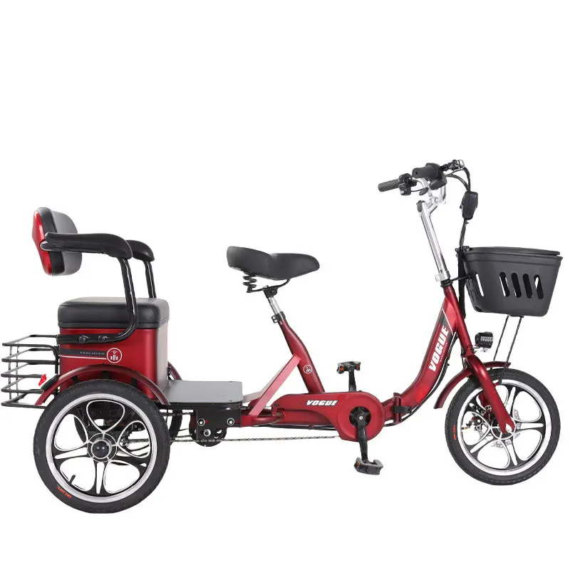 16-Inch Comfortable Treadmill Electric Power Assisted Three-Wheel Scooter Foot Pedal Controlled Tricycle and Bicycle Hybrid