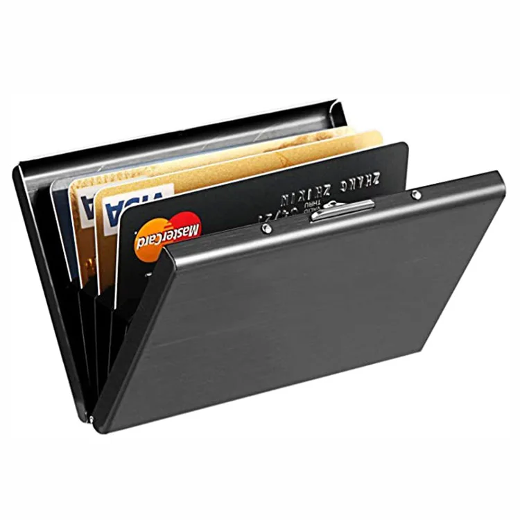 2025 Hot Style Smart Mens Slim Credit ID Card Holder Carbon Fibre RFID Metal Wallet Custom Logo Gifts Items for men