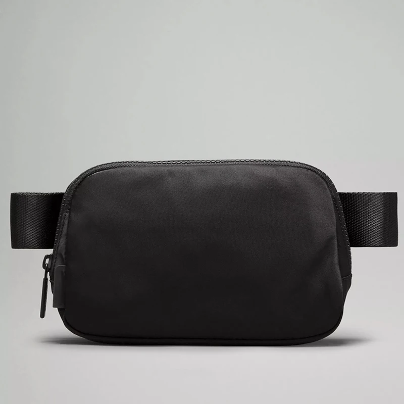 Custom Logo Unisex Nylon Fanny Pack Waist Belt Bag Vintage Box Pattern with Zipper Closure for Outdoor Sports Travel Running