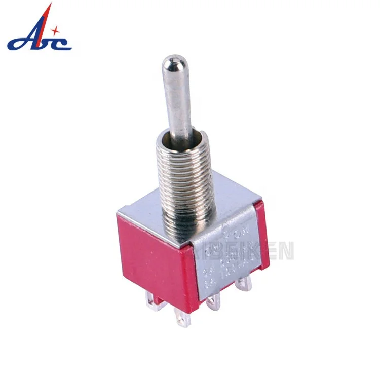 6 мм монтажное отверстие 6 А 250 В переменного тока 3 положения в 6 полюсов DPDT 6-контактный 3-ходовой переключатель ВКЛ./ВЫКЛ.