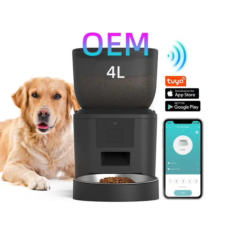 OEM Smart Pet Feeder With Camera Night Vision Wifi Tuya App Control Pet Food Dispenser Automatic Pet Feeder For Cats and Dogs