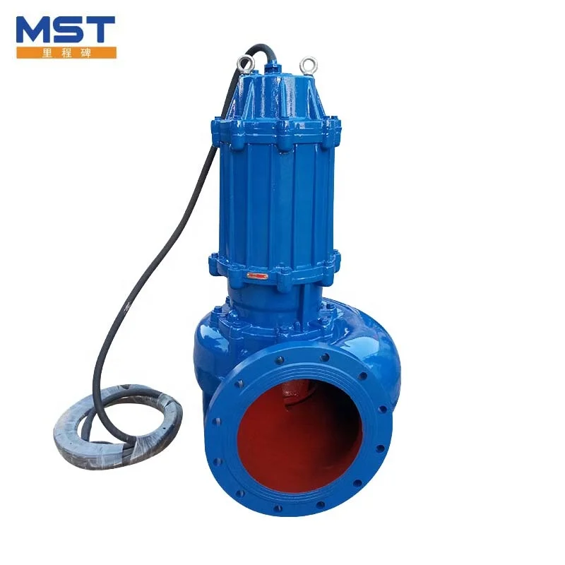 80mm 4kw 5.3HP 40m3/h 16m head Motor power discharge size  submersible pump for rain water