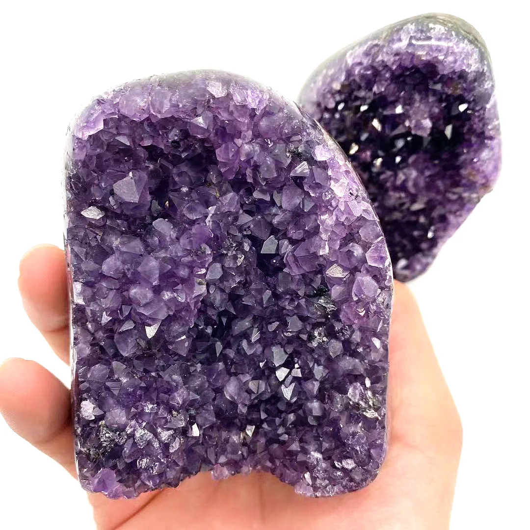 Natural Stone Mineral Specimen Uruguay Geode Purple Crystal Cluster Amethyst Cluster for Decorate