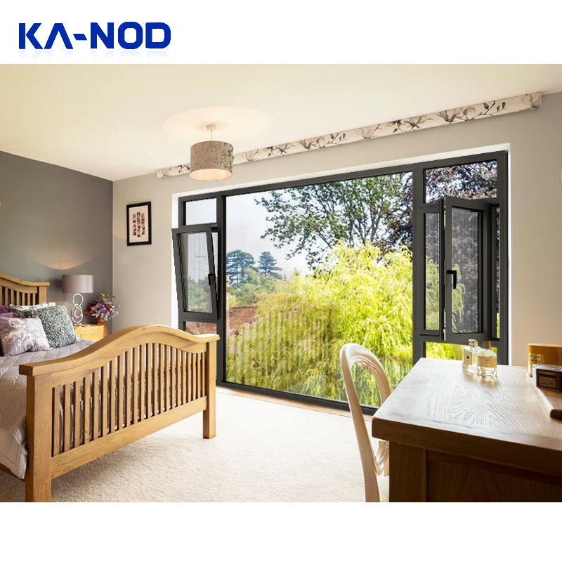 China Manufacturer Double Glazed Tempered Glass Aluminium Casement French Windows And Doors Residential Aluminum Windows