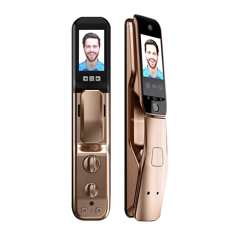 2021 Hot Sell High Security Fully Automatic Convenient Classic Fingerprint Electronic Face Recognition Door Lock Smart
