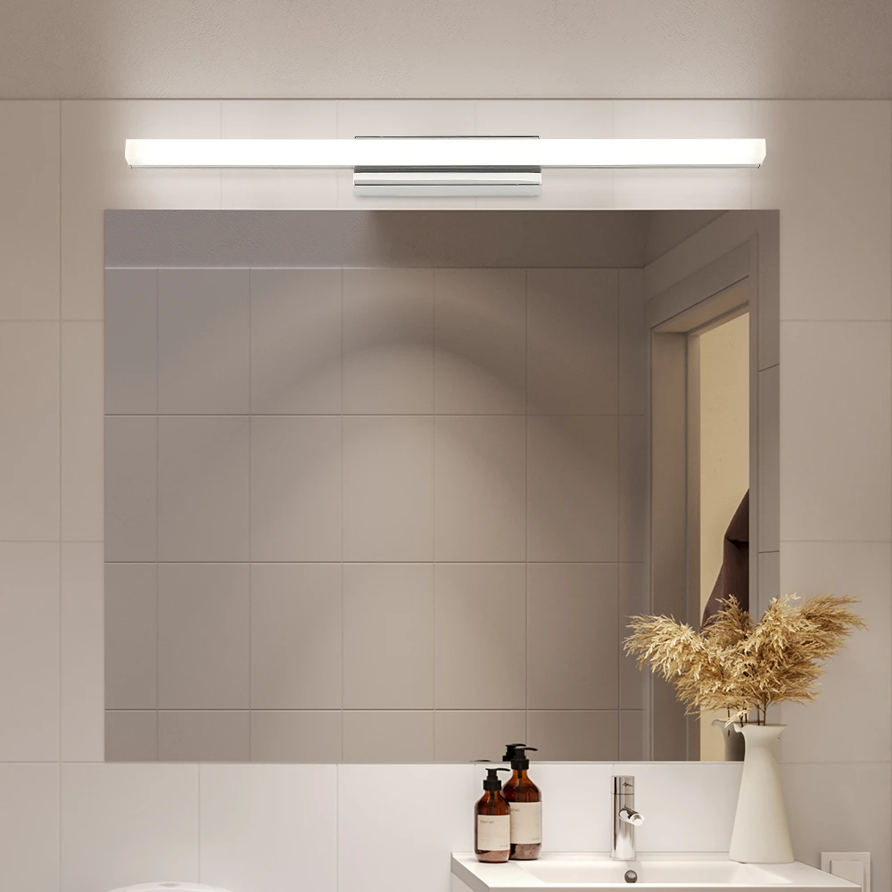 Europe linear bedside wall light modern metal aluminum acrylic anti fog led linear design mirror lamp home light led wall lamp