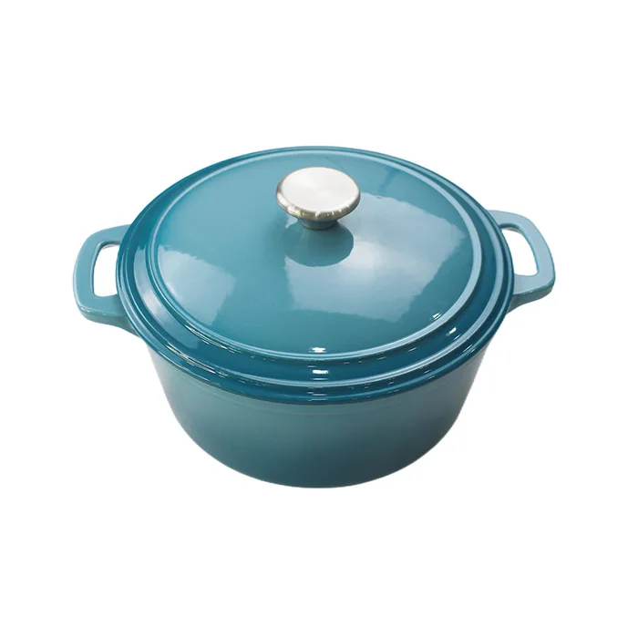 Cast iron 28cm red pot cast iron non-stick kitchen cookware for outdoor use Safe cast iron camping Dutch oven