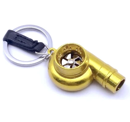 3D Car whistle Turbo Keychain Spinning sound Auto Part Model Turbocharger Promotion Gifts