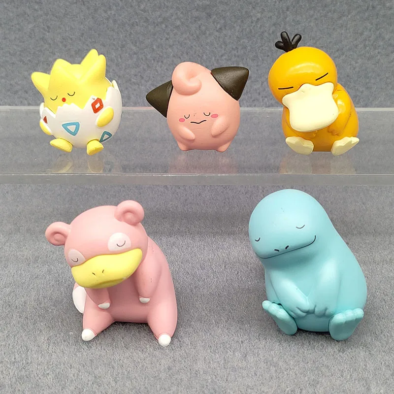 Pokemones Shoulder Figures Meowth Kata Zun Fig Sleeping Munchlax PVC Toys Rowlet Gengar Surprise Blind Box for Capsule Toys