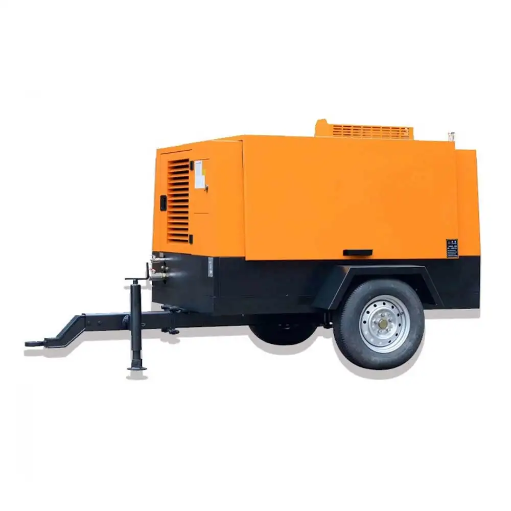 Best sale diesel air compressor with pipe tank diesel screw automobile portable 220v dc 24v air compressor