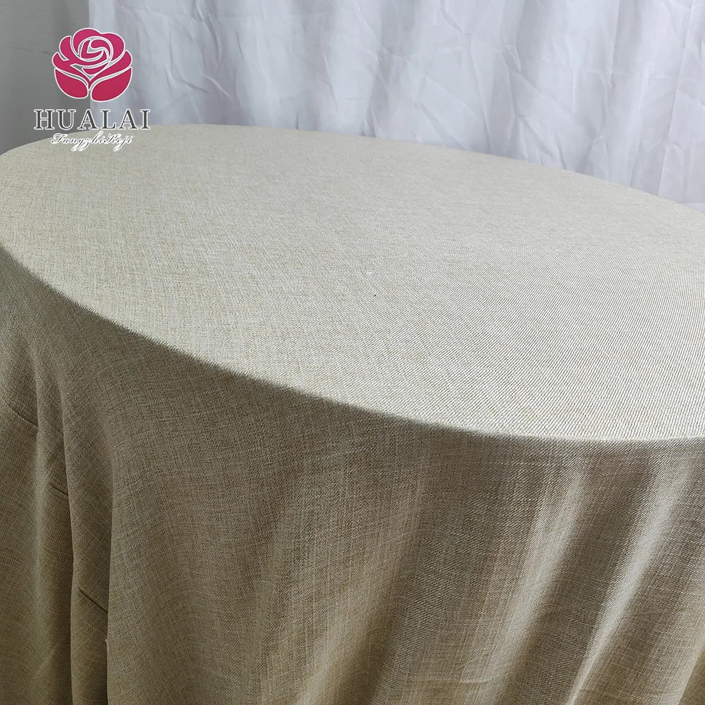 Wholesale Flax Linen Tablecloth Custom Size Ruffles Decoration Solid Party Table Cloth Washed Linen Napkins