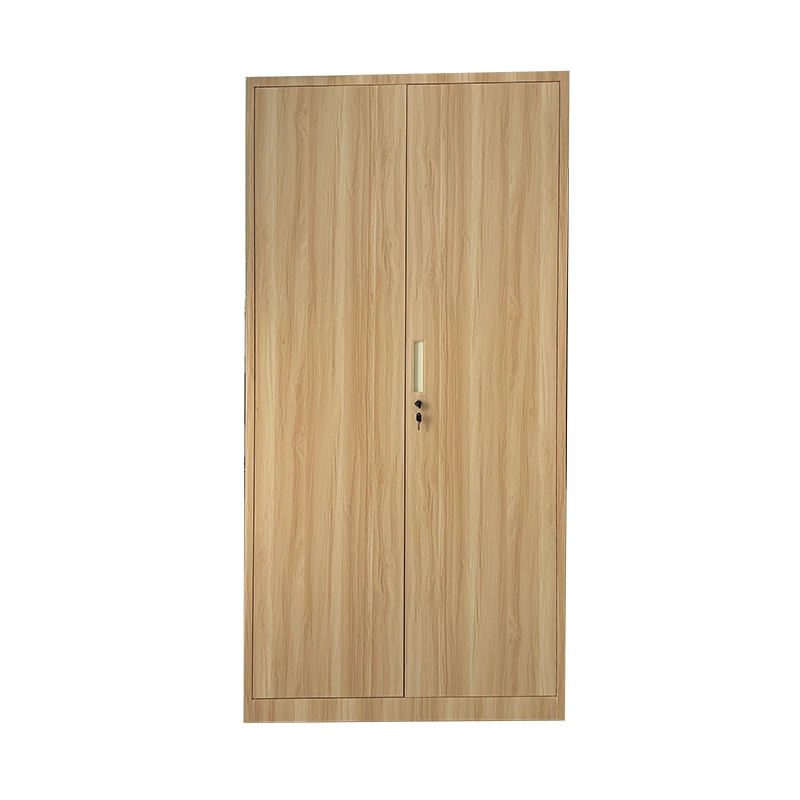 Direct Factory Sale Modern Design 2 Door Metal Wardrobe Storage Cabinet Knock-Down Steel Locker with Hanging Rod