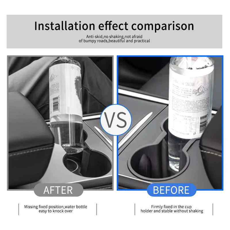 Water Cup Holder Limiter Car Center Control Cup Slot Silicone TPE for Model 3 2024 Interior Accessories