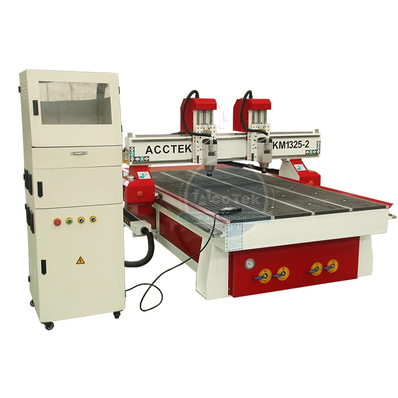 Heavy duty structure design 1325 two heads cnc router wood lathe taiwan /wood carving cnc router 1300*2500mm