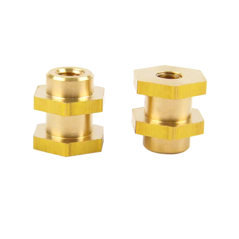 Injection Molding Chamfering Grooved Female Thread Copper Stud Hot Melt Slotted Hex Brass Insert Nut For Plastic Housing