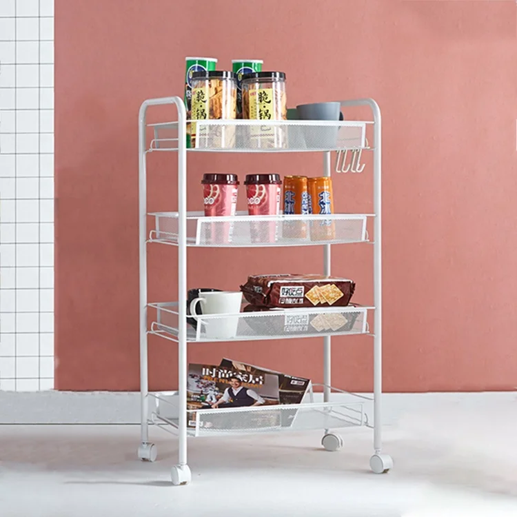 
Hot Sell Metal Bathroom Kitchen Storage Trolley Cart 