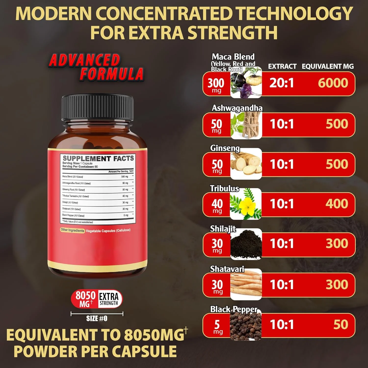 Hot Selling Premium Maca Roots Capsule Boost Energy Male Enhancement Pills Ultra High Potency Black Maca Capsules