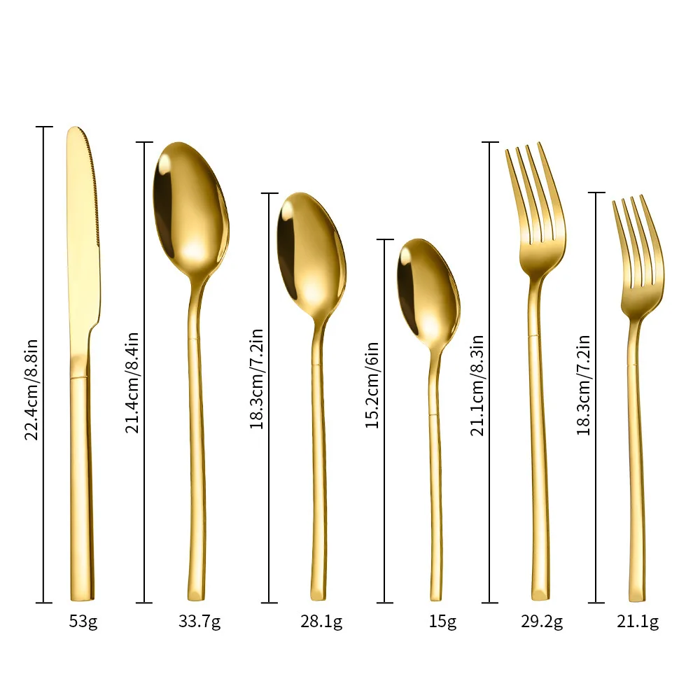 Hot Sale Products Reusable Portable Camping Rose Gold Stainless Steel Cutlery Set Fork Spoon Knife
