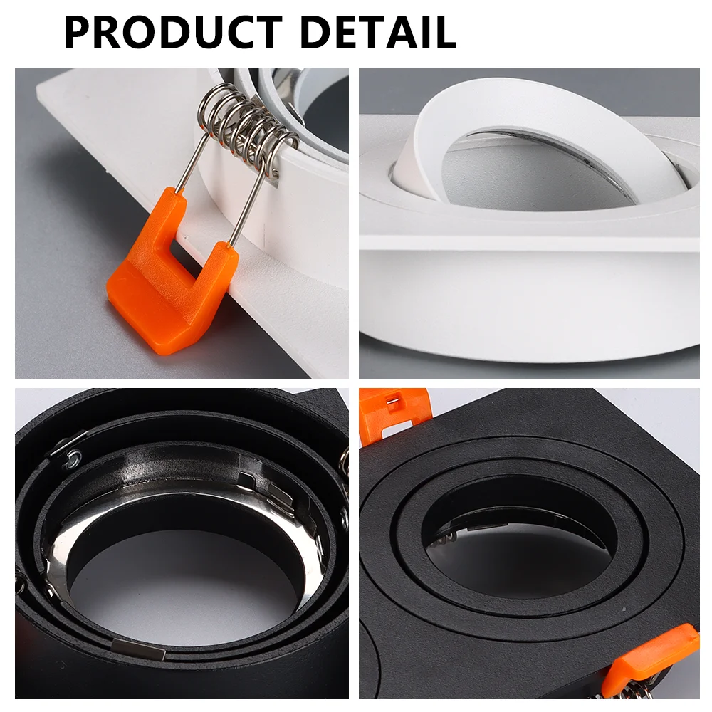 ERDU Recessed Cob Spotlight Downlight Gu10 GX53 Gu5.3 Spot Light Frame Plastic Led Module Mr16 Housing