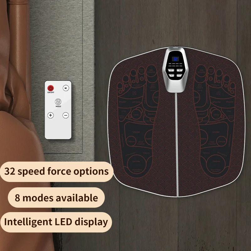 USB Charging Intelligent EMS Massage Foot Pad New 8 Model 32 Levels Pulse Therapy Current Vibrating Pulse Therapy Alleviate