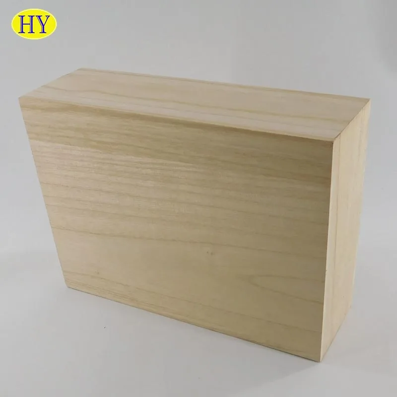 Custom Natural Unfinished Wood Packaging Box With Lift Lid