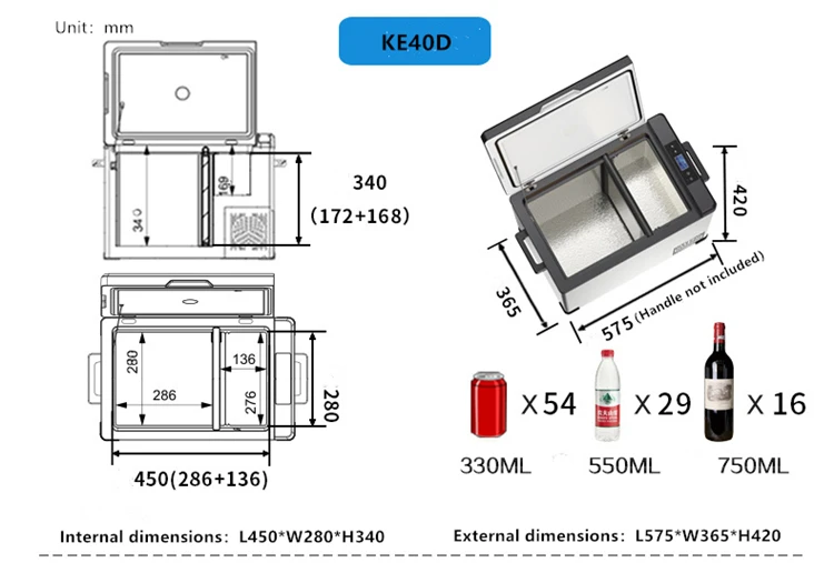  40L home use dometic car fridge dual