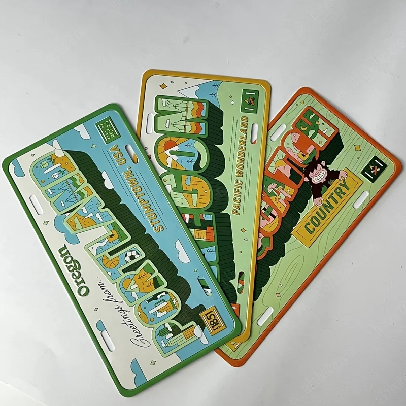 Sample USA Oregon High Quality Customized Wall Decor Printed Vintage Metal Tin Sign Car Aluminum License Plate