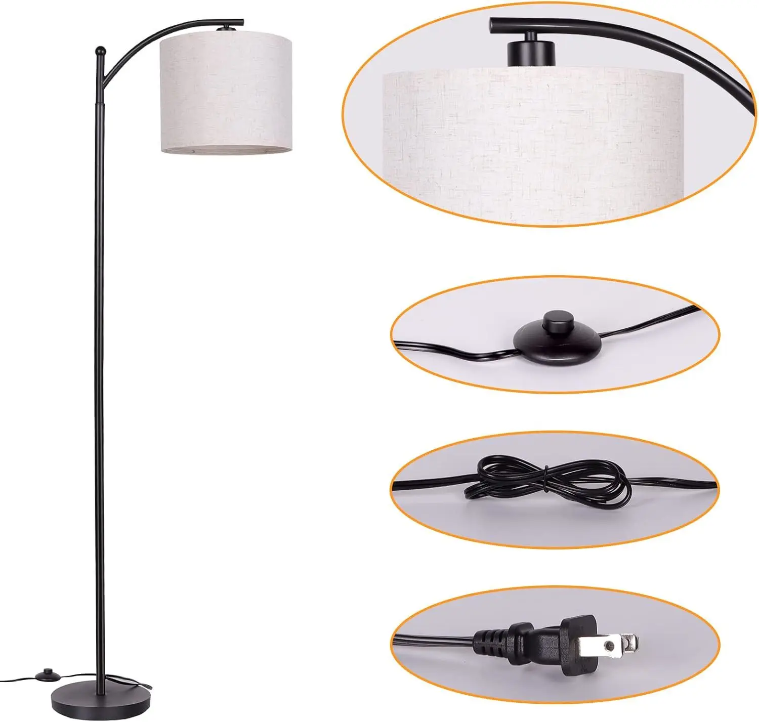 Modern Floor Lamp with 3 CCT adjustable Bulb 9W LED bulb Unique Floor Lamps to Brighten Your Living Room