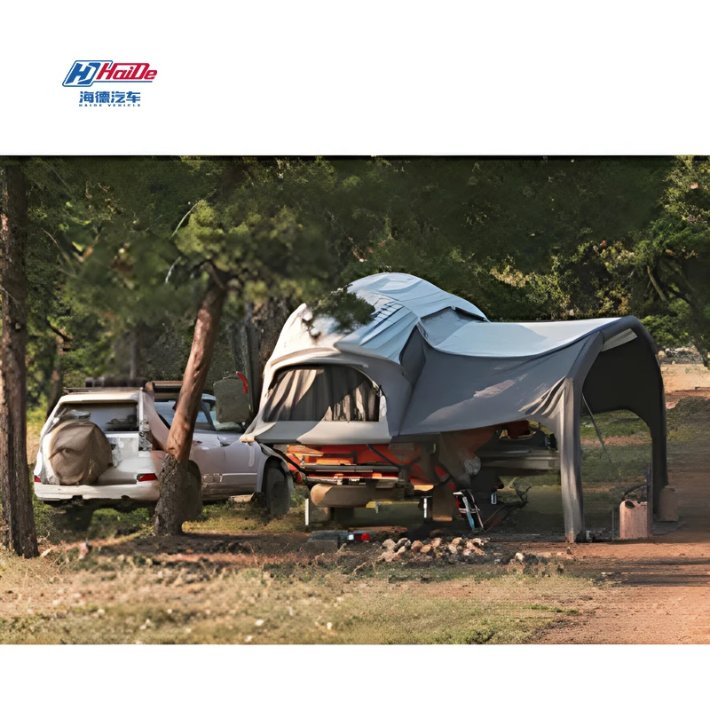 Contemporary off-road double fold demountable caravan camper trailer Travel Trailers Small Caravan with Tent and Kitchen