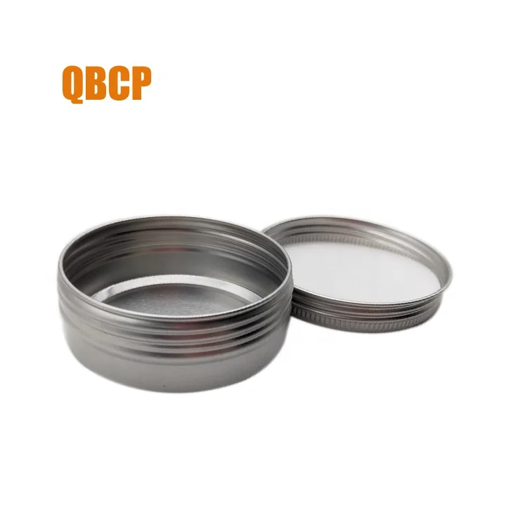 custom logo embossed round screw lid 30 g aluminum tin box
