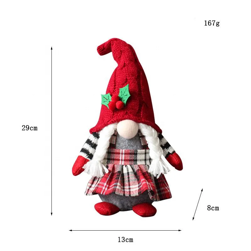 Christmas Gnomes Set Handmade Santa Gnome Plush Doll Figurine Christmas gonk Dwarf Elf Household Felt Decoration Ornaments Valen