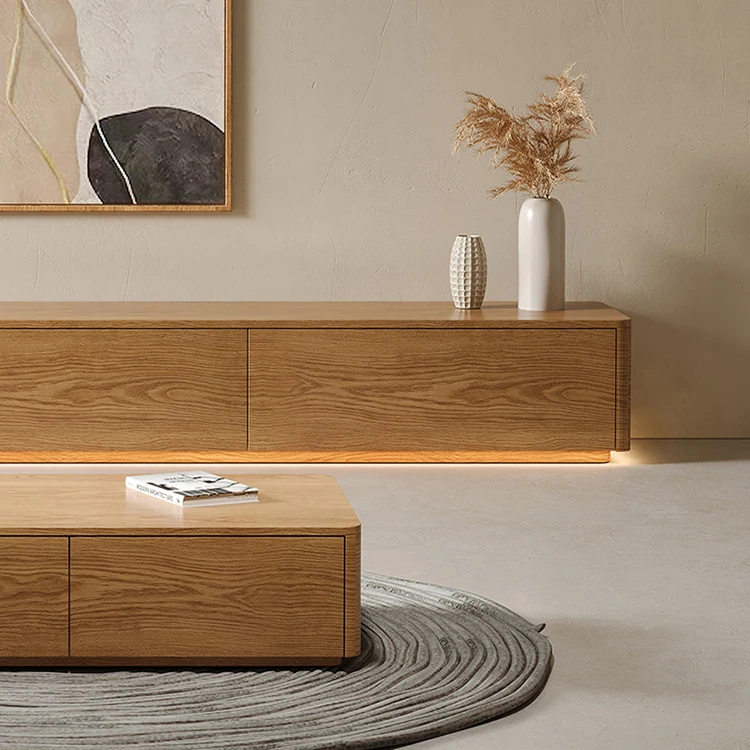 New Modern Wood Furniture TV Stands for Living Room TV Cabinet and Coffee Table Set Media Console TV Unit Wall