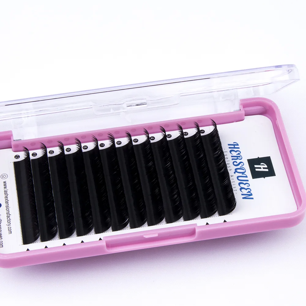 0.20 natural 3D flat individual eyelash extensions super loose based easy lashing premium ellipse flat classic lashes spit tips