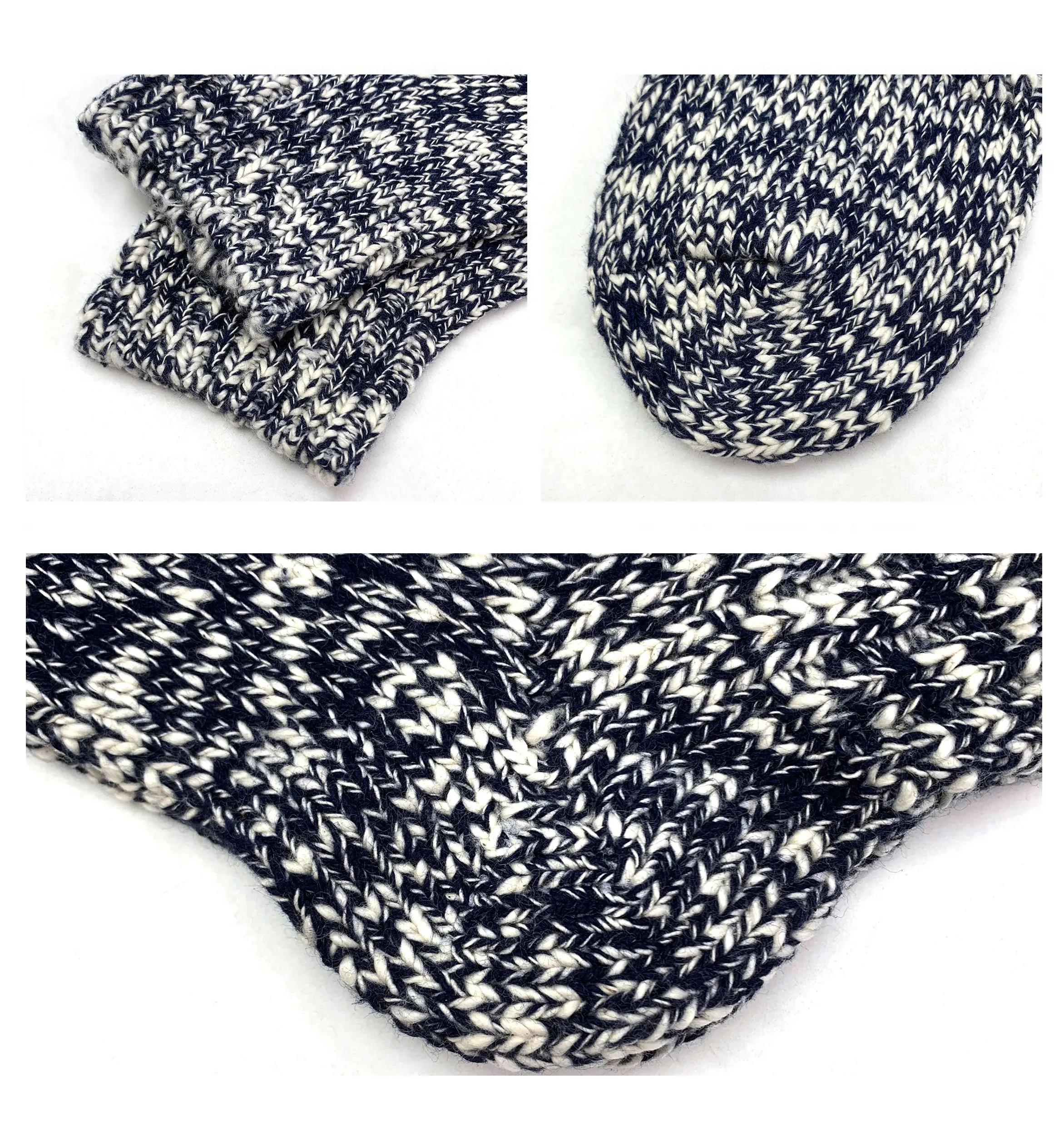 Winter Fashion Retro Style Knitted Thick Warm Pure Cotton Socks Crew Length Anti-Slip Breathable Quick Dry Features Boys Girls