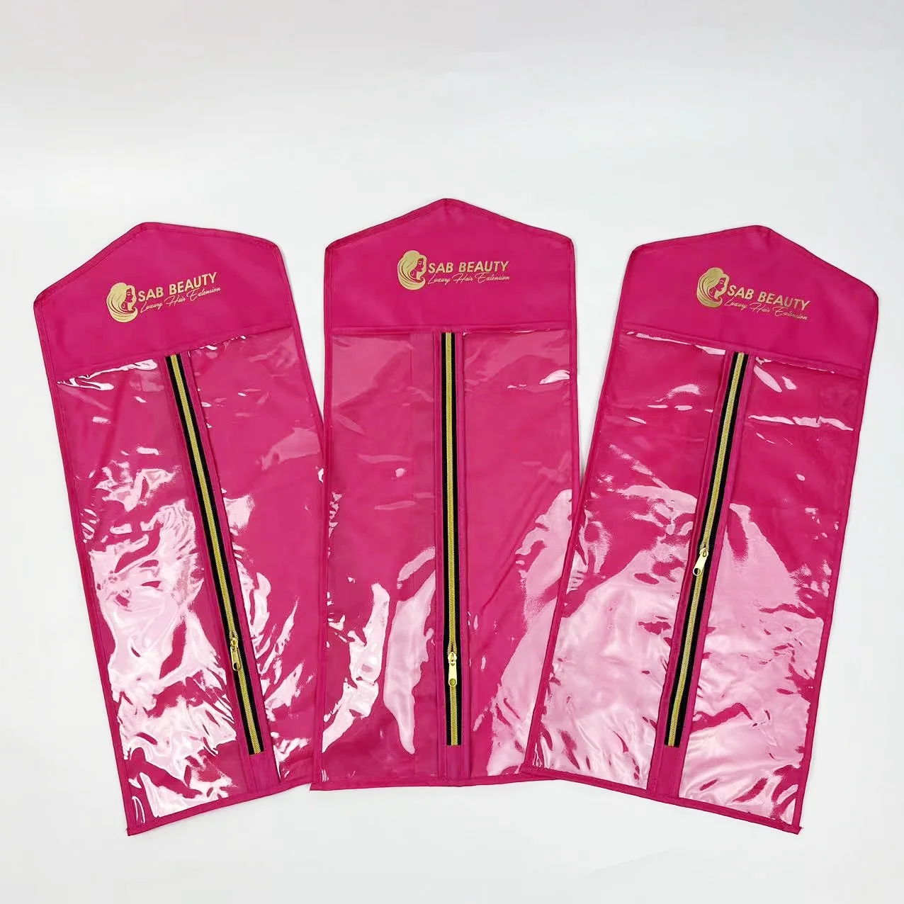 wholesale Hair Bundles Packaging Custom Logo Hair Extension Storage Suit Case Bag Zipper Bag