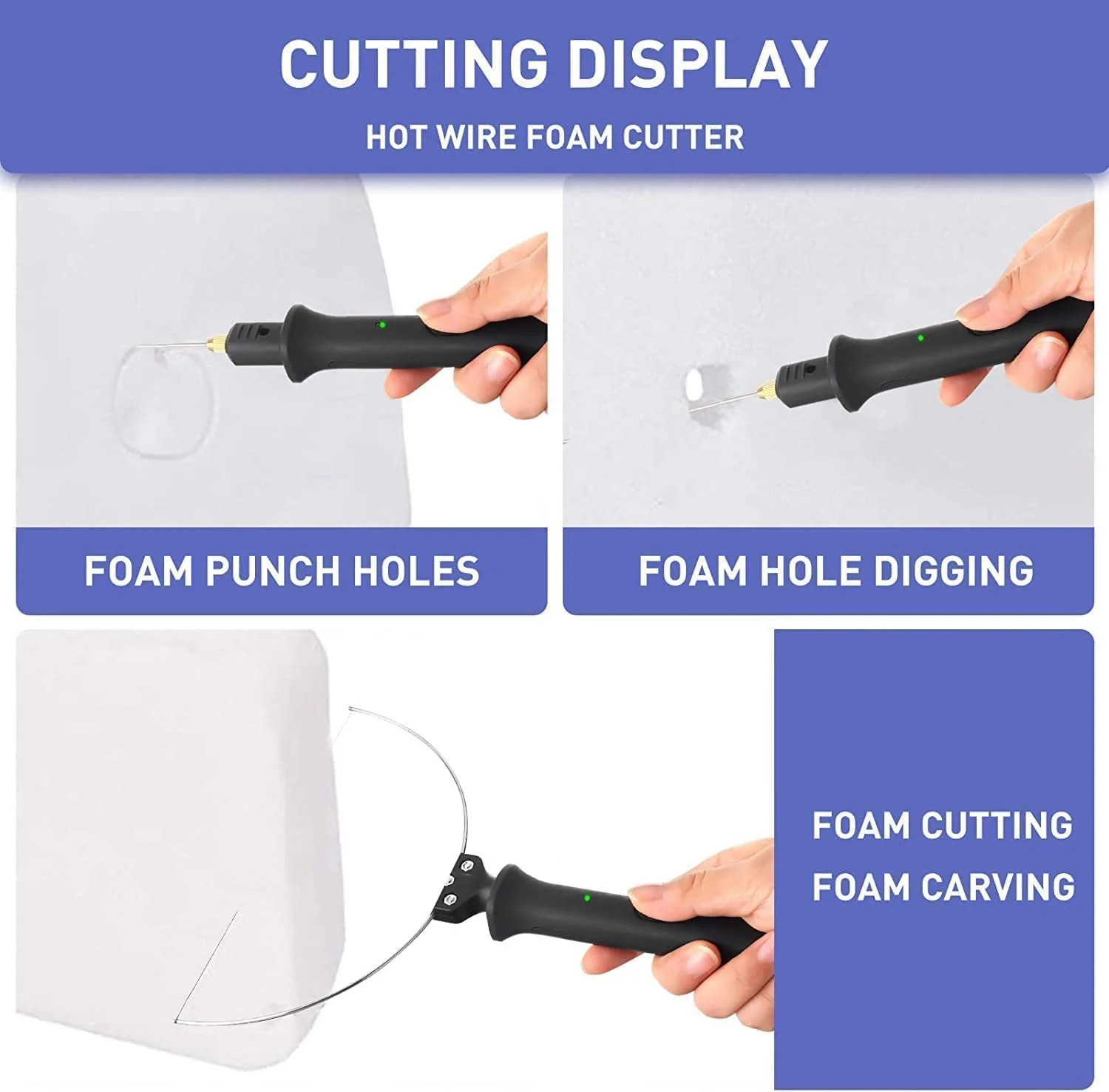 Electric Cutting Machine Pen Tools Kit  8PCS Hot Wire Foam Cutter 100-240V DIY Craft Styrofoam Cutting Pen