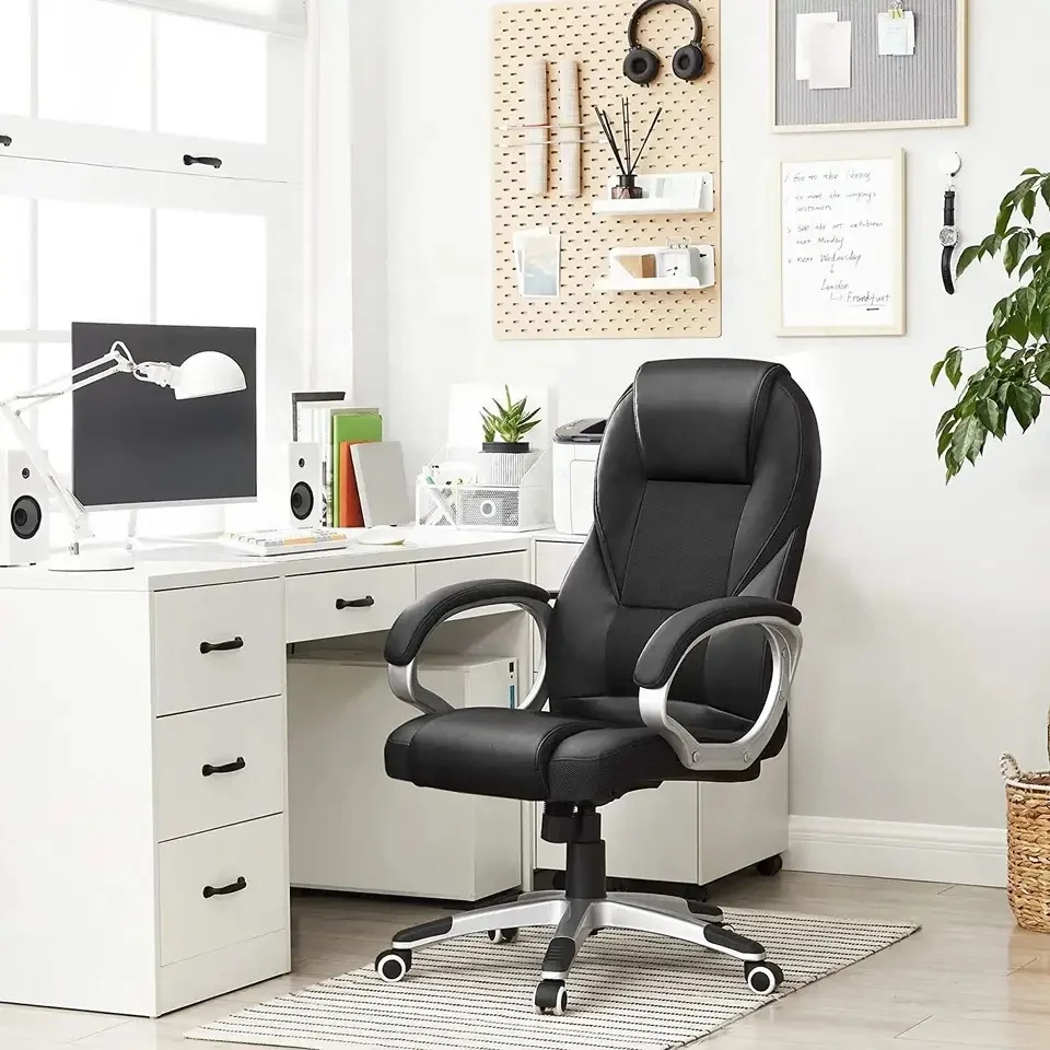 Ergonomic Pu Leather Office Room Boss Chair Luxury Computer Offical Chaise Ergonomic Office Chair With Footrest